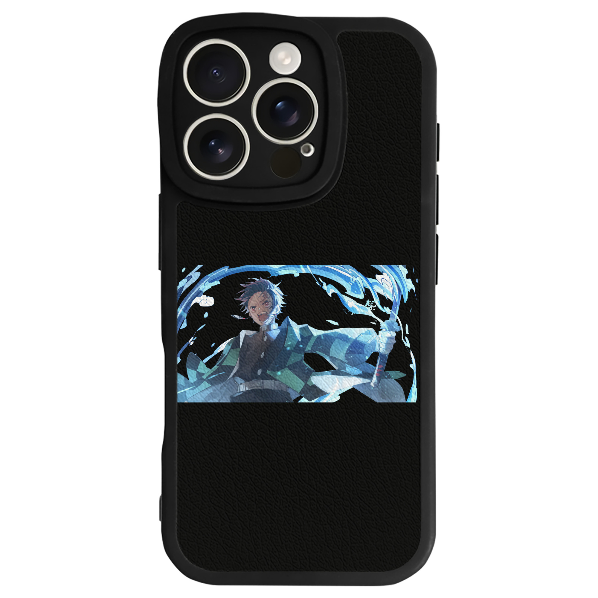 （画像用） 鬼滅の刃 竈門 炭治郎／かまど たんじろう Kamado Tanjirou 【iPhone 16シリーズ対応】シリコンスマホケース（レザー調） 材質：シリコン